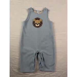 Gymboree Baby Lion Fleece Romper 6-9 Months Blue One Piece Outfit Snap Bottom